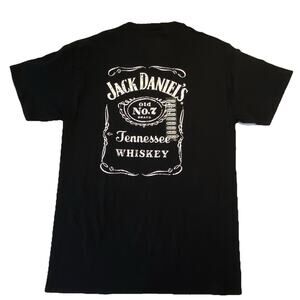 Jack Daniels Old Number 7 Brand Tennessee Whiskey Black T-shirt 2 Sided Medium